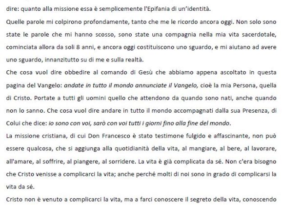 Omelia di Don Ambrogio Pisoni per il trentennale della salita al cielo di Don Francesco Ricci