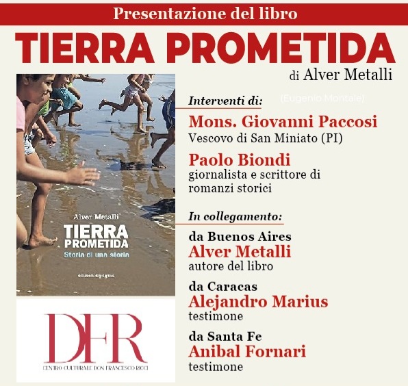 Presentazione del libro di Alver Metalli ‘Tierra Prometida’ – 29 novembre Chiesa di San Filippo Neri